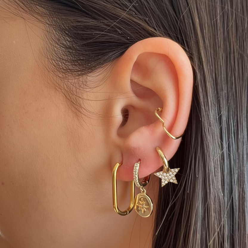 Ear Cuff Corazón Golden