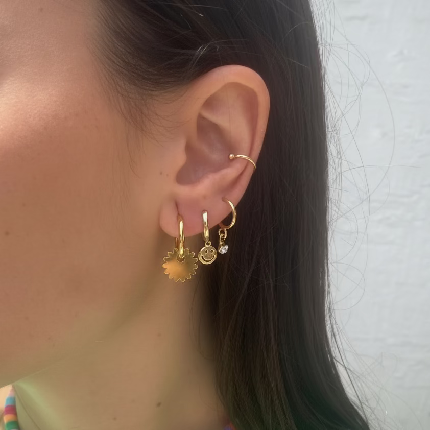 Ear Cuff bolitas Golden
