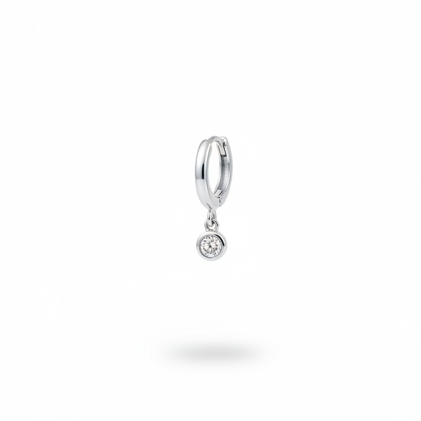 Solitario Cristal Plateado